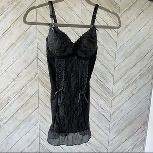 Rampage Intimates Gray/Black PushUp Lace Lingerie